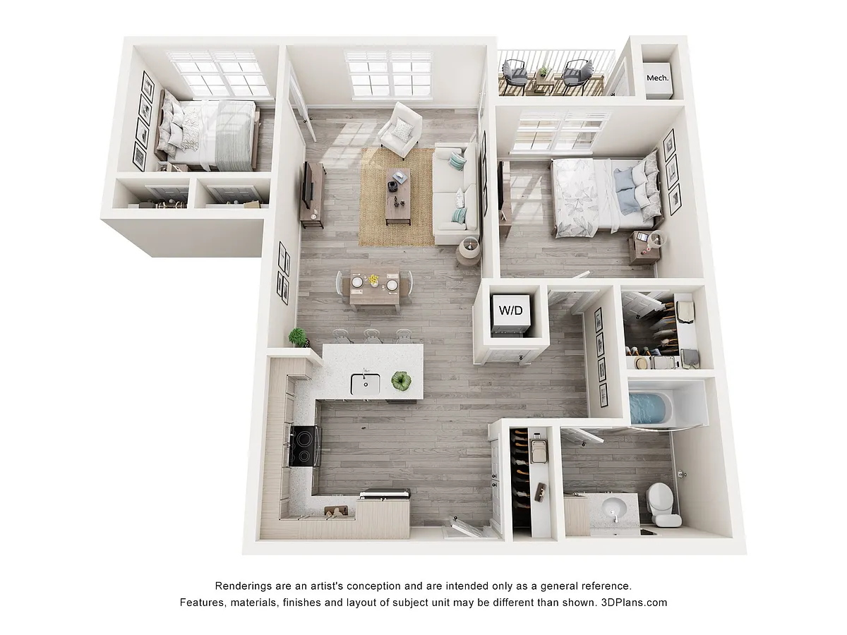 Floor plan TWO BEDROOM (B3)