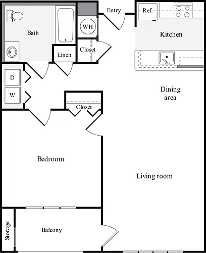 Floor plan 1 Bedroom B