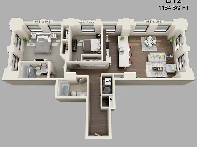 Two Bed Two Bath 1184 sqft Two Bed Two Bath 1184 sqft