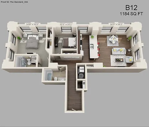 Floor plan Two Bed/Two Bath - 1184