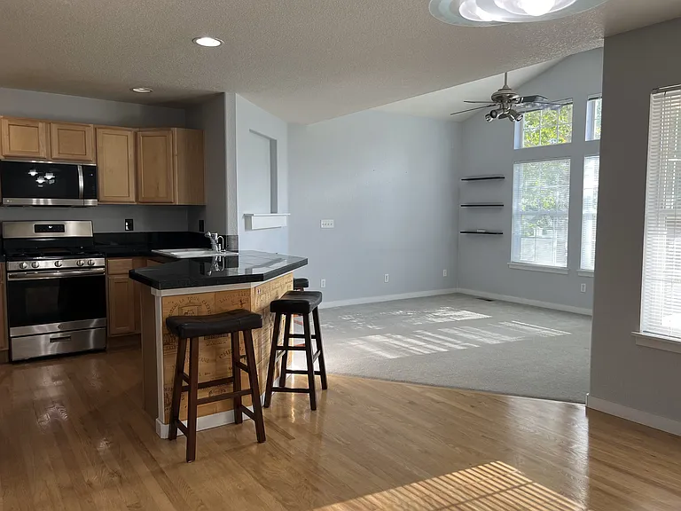 Open Plan: Kitchen + Living Room (photo taken from Dining Area)