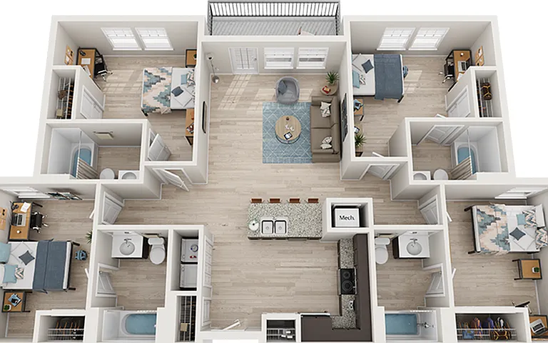 The Park on Morton 4x4 Balcony Platinum Floor Plan The Park on Morton 4x4 Balcony Platinum Floor Plan