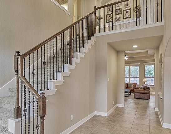 The stunning wrought iron staircase!