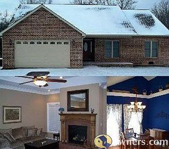 Front of house, living room, dining area