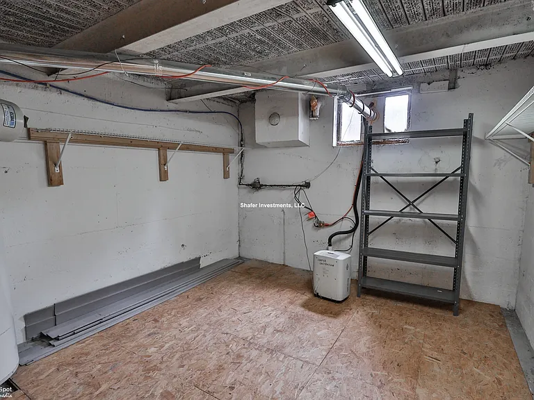 View of the basement storage area