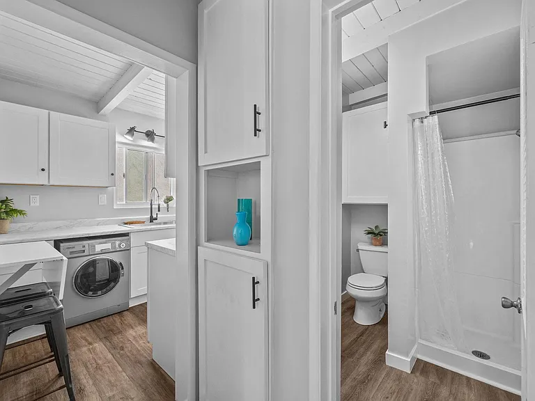 kitchen to bathroom