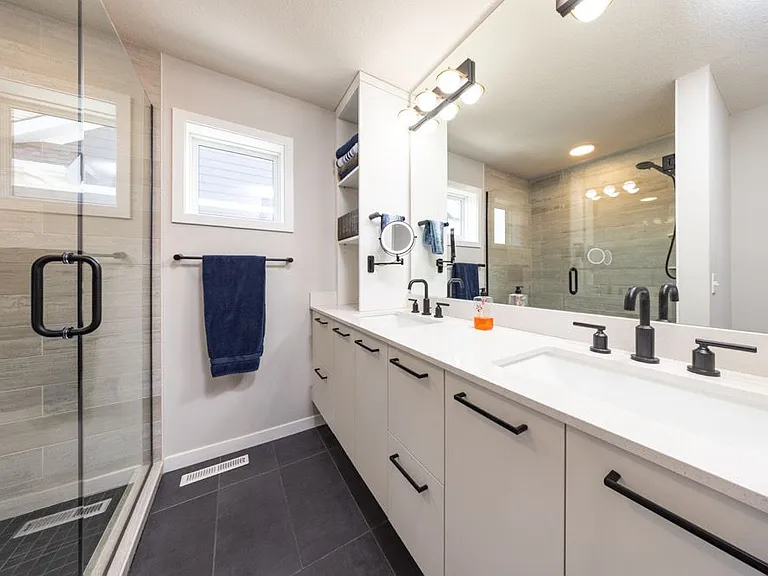 Lots of storage space and tile floor