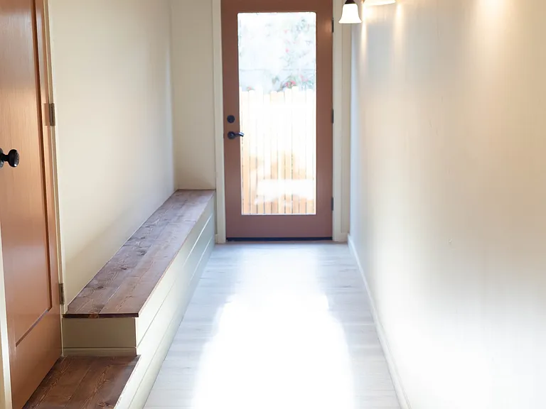 Private entry and mud room