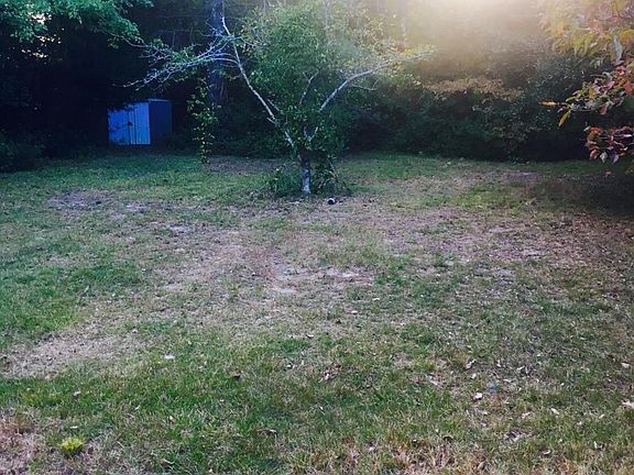 Large, fenced yard with mature trees