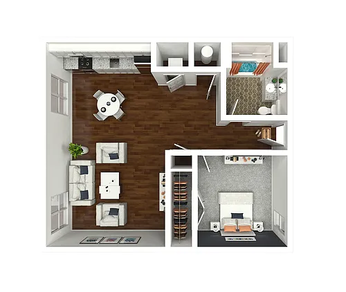 Floor plan 1 Bedroom One Bathroom