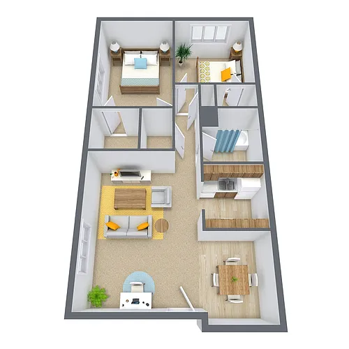 Floor plan Two Bedroom 21A