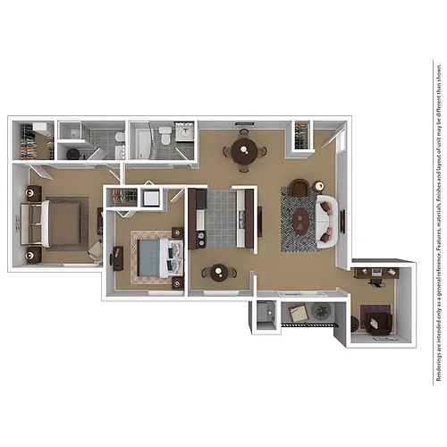 Floor plan 2 Bedroom/2 Bathroom-1067