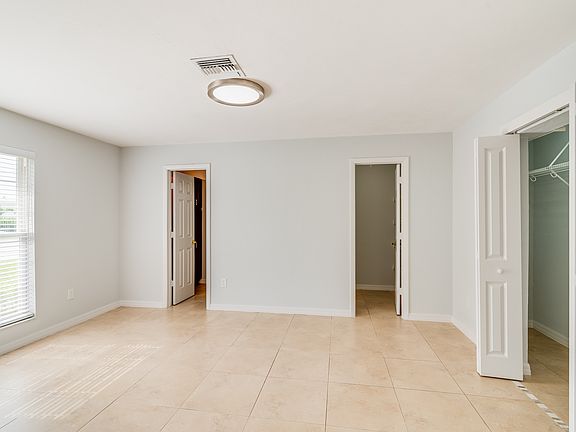 Master bedroom; His and Hers closets 
on the right. Door to master bathroom
on the left.