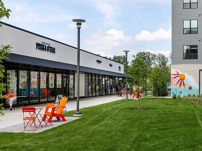 Located next to restaurants, shopping, and entertainment at Princeton Shopping Center
