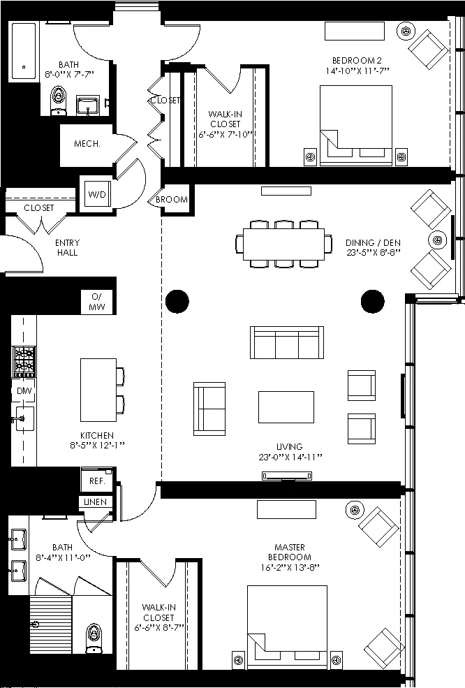 Floor plan 2 Bed/2 Bath-b10