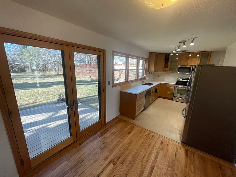 Kitchen and doors to backyard