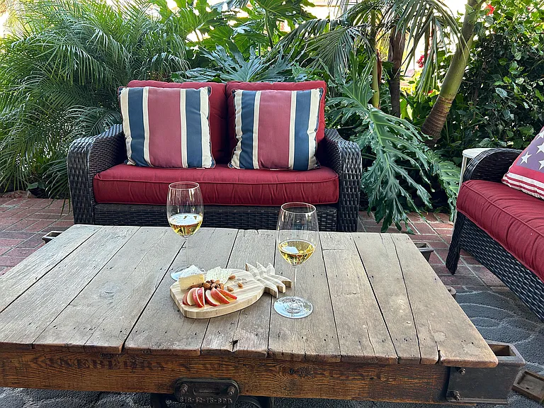 Unwind in the cozy outdoor sitting area_perfect for morning coffee, evening chats,