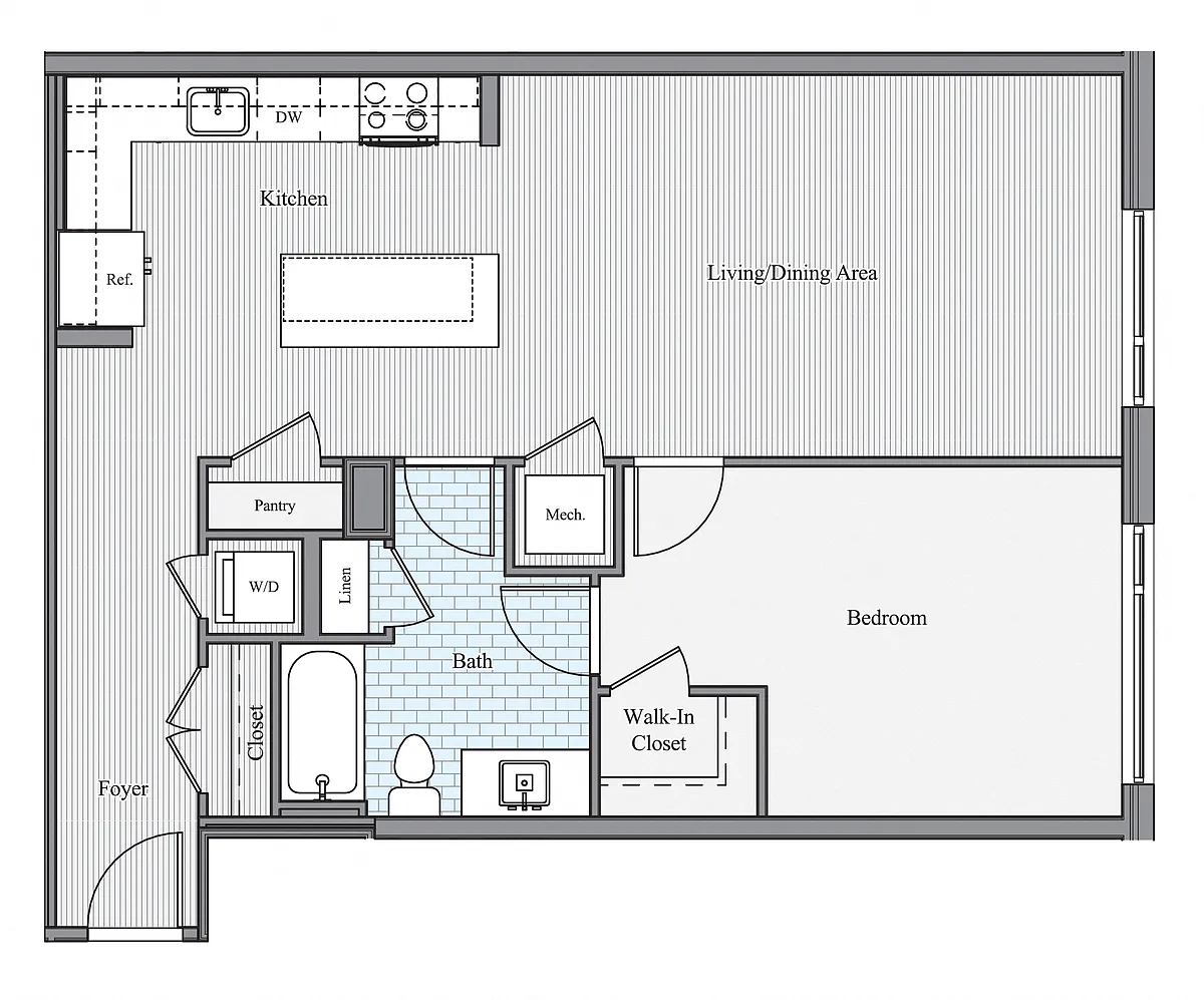 Floor plan 1 BR G