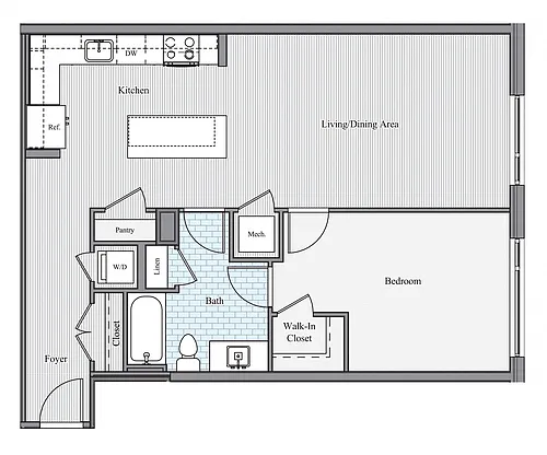 Floor plan 1 BR G