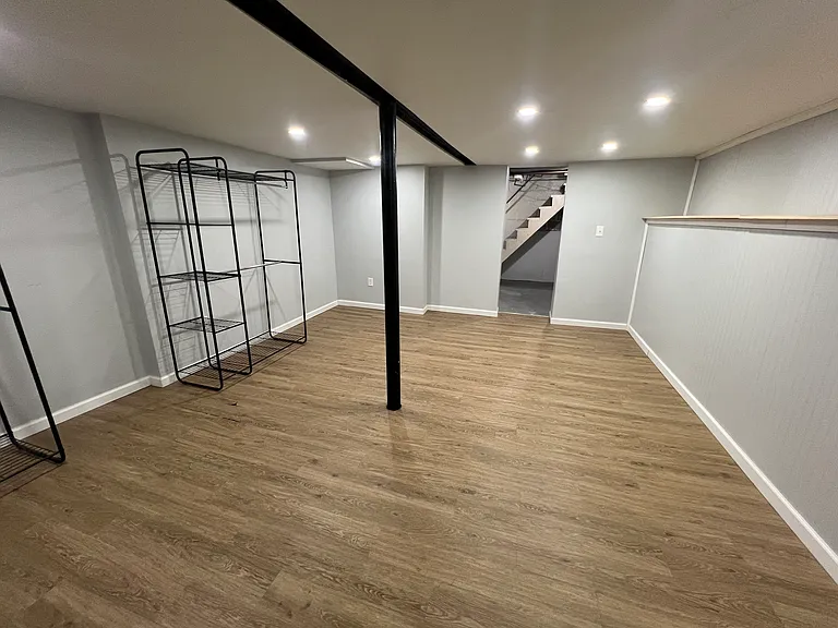 Large newly finished basement with new sump pump.