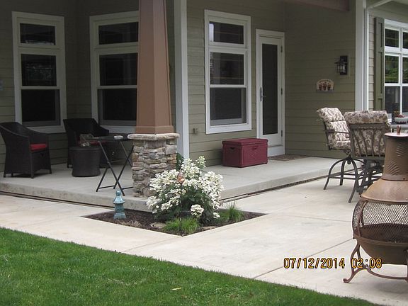 Back covered porch and patio.
