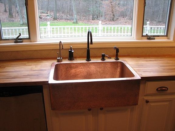 Hammered Copper apron sink