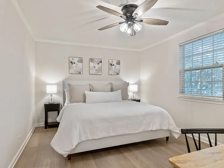 Example of staged bedroom with King Bed