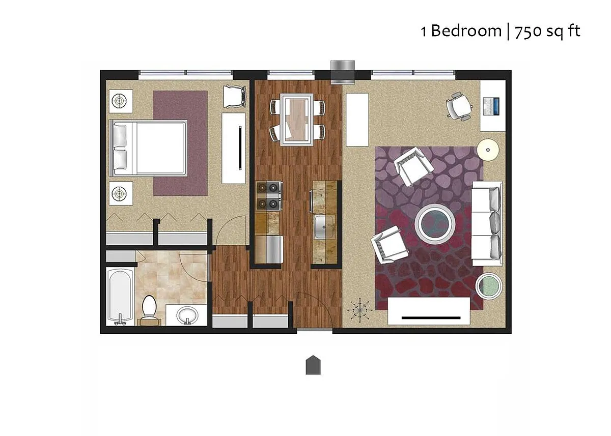 Floor plan 1 Bedroom B