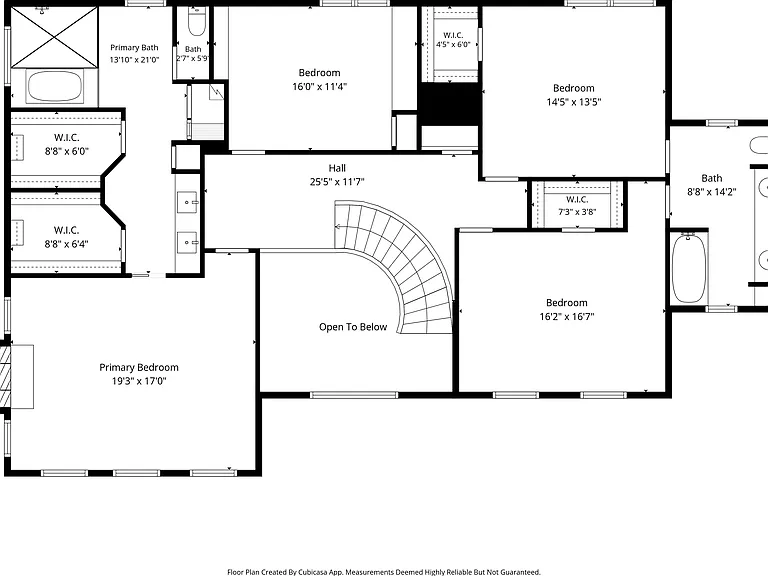 Upper level floorplan.