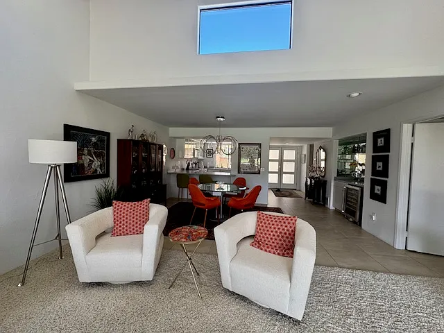 Living room. Sky light adds light, airy feeling throughout.