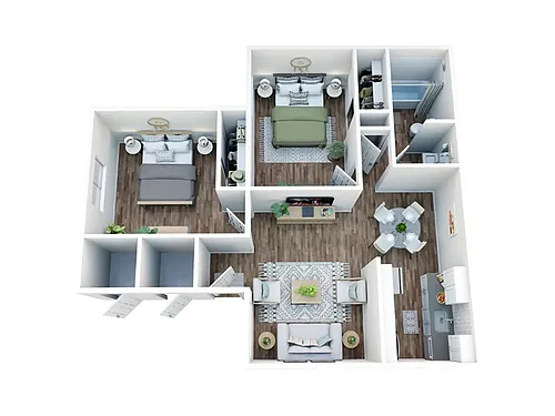 Floor plan Two Bed One Bath Renovated