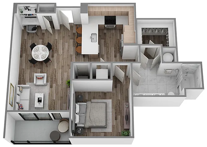 Floor plan A6 One Bedroom