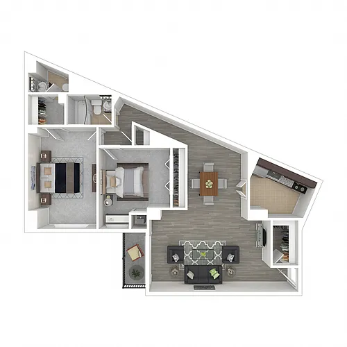 Floor plan 2 BEDROOM A