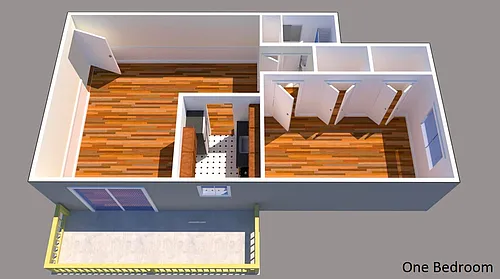 Floor plan 1 Bed 1 Bath