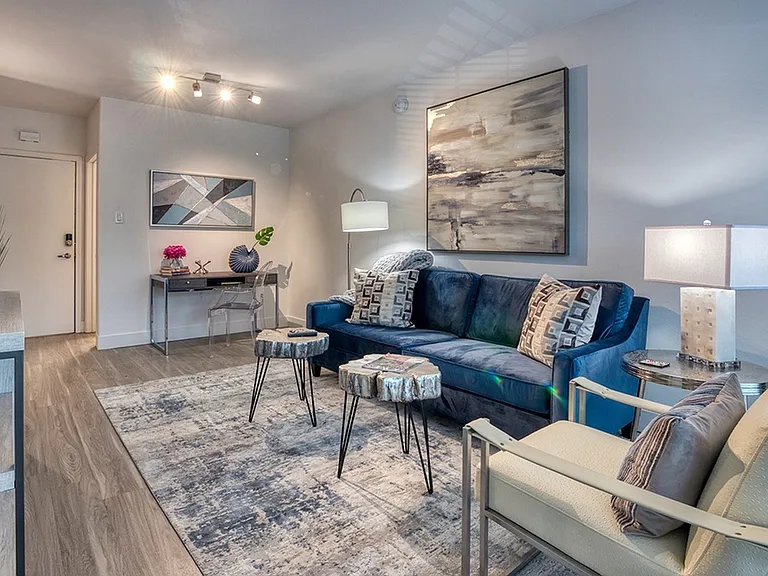 Model apartment living area