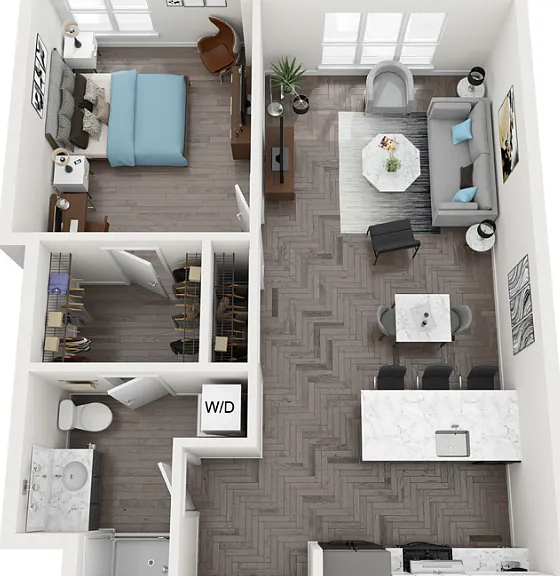 1X1 C floor plan Mercato Grove