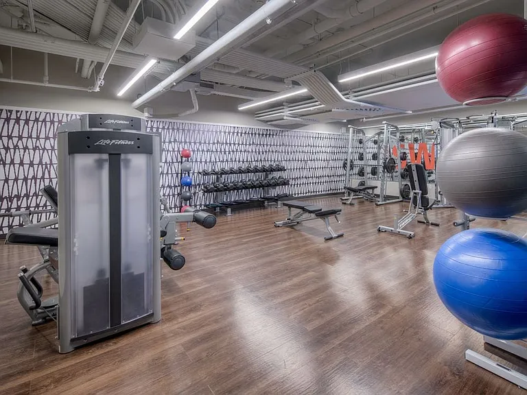 Fitness center with strength equipment