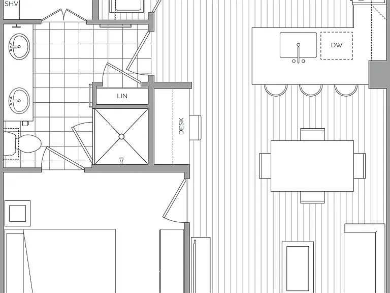 G: 1 bed / 1 bath G: 1 bed / 1 bath