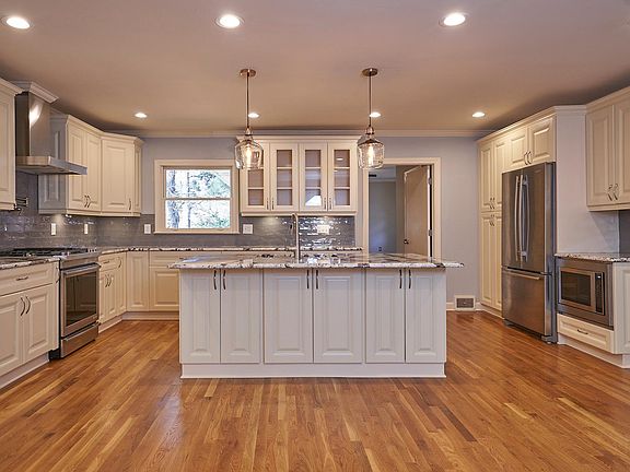 Open floor plan kitchen and living area.