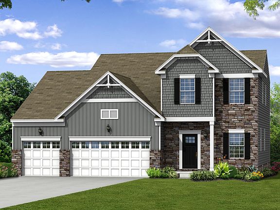 Elevation E Opt Carolina Front, 3-Car Garage, Garage Doors