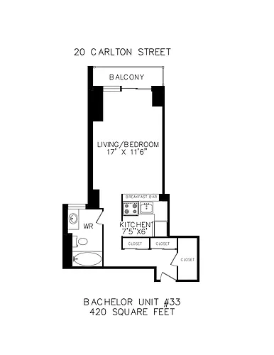 Floor plan Bachelor Apartment