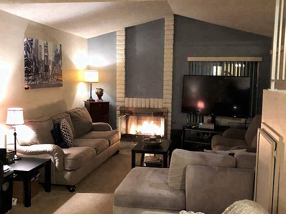 living room with gas fireplace