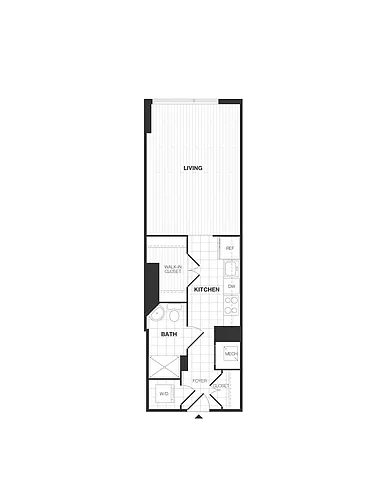 Floor plan Studio/1 Bath