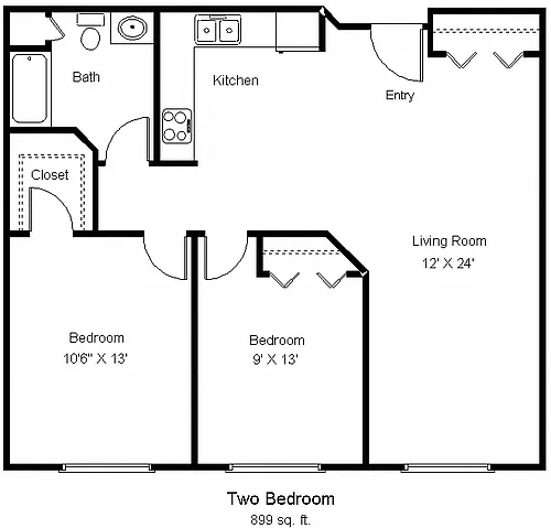 Floor plan 2 Bedroom