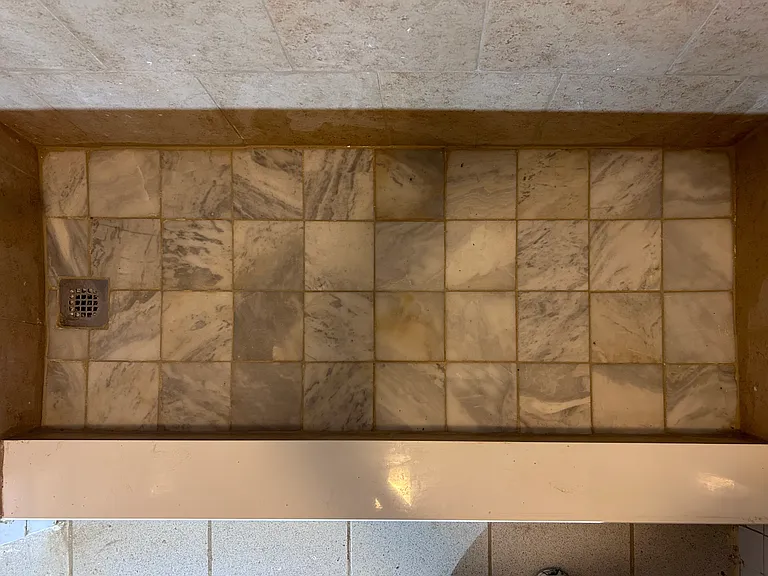 New shower marble tile floor