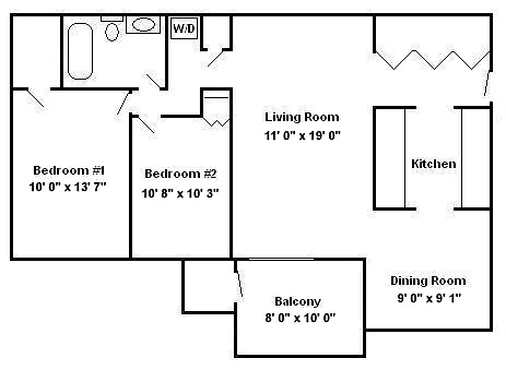 Floor plan 2 Bedroom Garden C