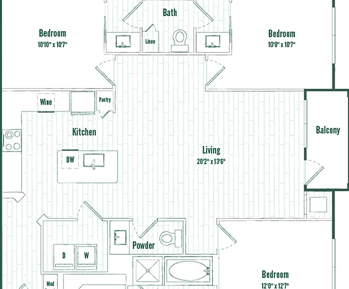 C1 | 3 bed 2 bath | 1394 sq ft C1 | 3 bed 2 bath | 1394 sq ft