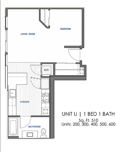 Floor plan Open 1x1