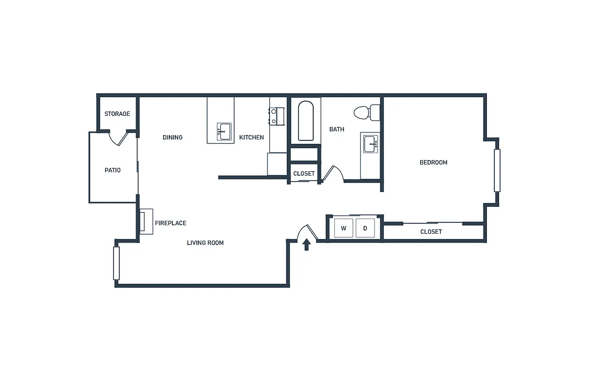 Floor plan 1 Bed 1 Bath