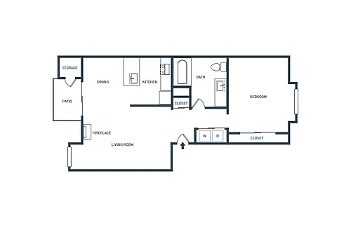 Floor plan 1 Bed 1 Bath
